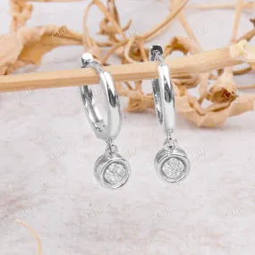 0.08 CTW Moissanite Hoop Earring