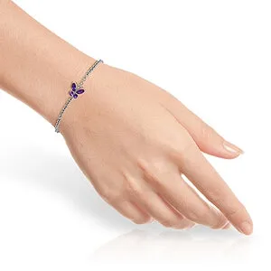 0.6 Carat 14K Solid White Gold Looking Forward Amethyst Bracelet