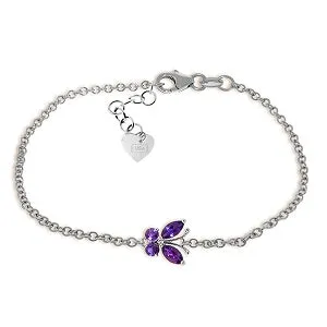 0.6 Carat 14K Solid White Gold Looking Forward Amethyst Bracelet