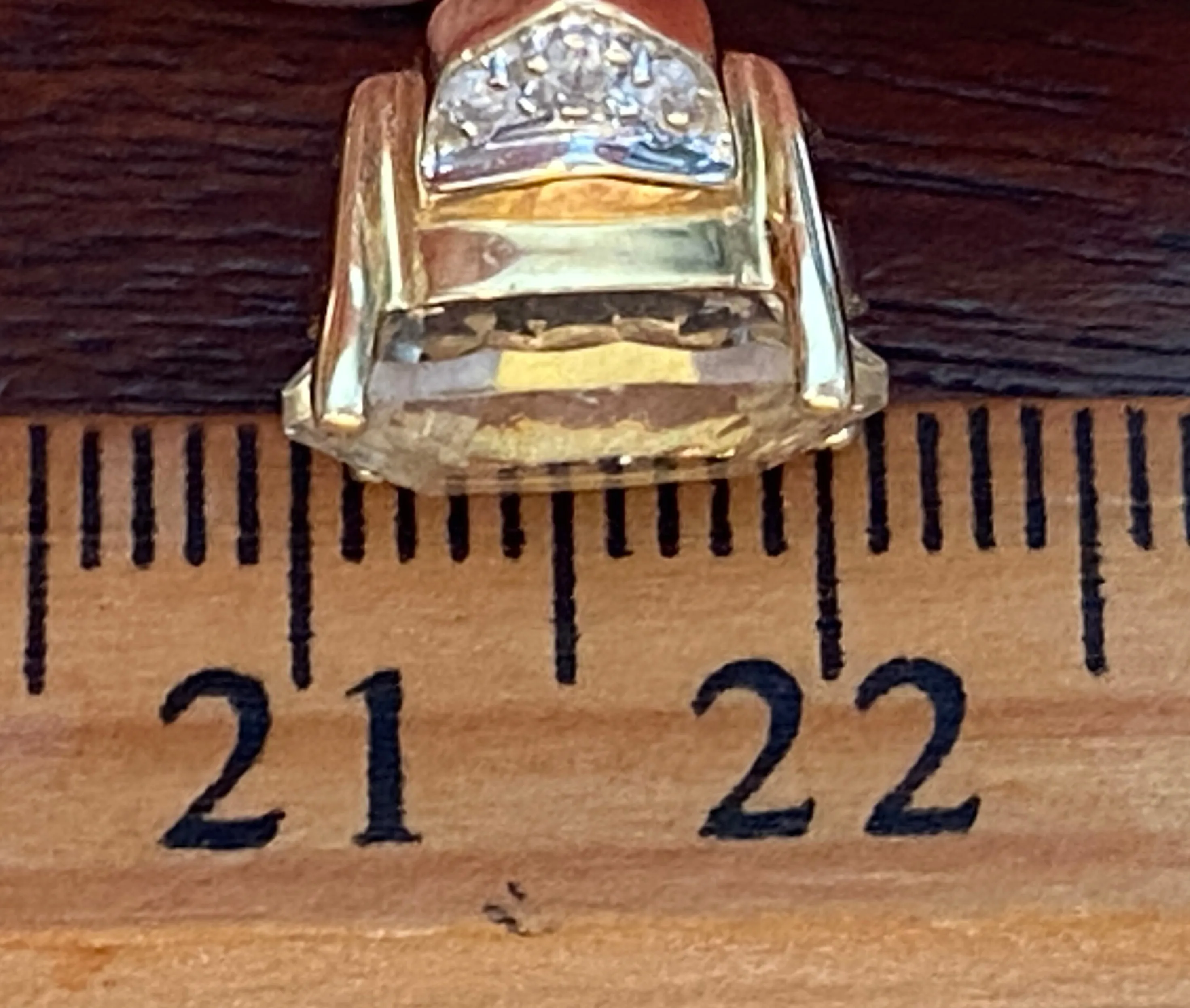 10k Yellow Gold Simulated Tourmaline Diamond Ring Sz 7