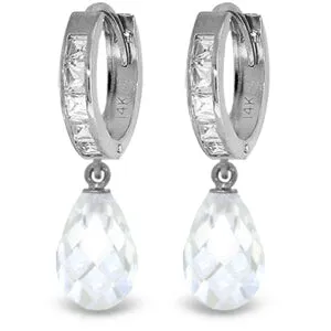 11.1 Carat 14K Solid White Gold Not Left Behind Cubic Zirconia Earrings