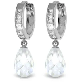 11.1 Carat 14K Solid White Gold Not Left Behind Cubic Zirconia Earrings