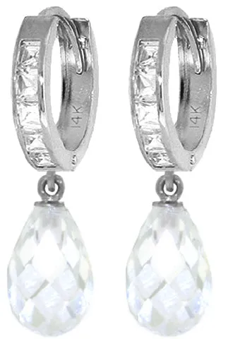 11.1 Carat 14K Solid White Gold Not Left Behind Cubic Zirconia Earrings