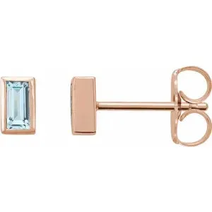 14K Gold 0.28 CTW Sky Blue Topaz Bezel-Set Earrings