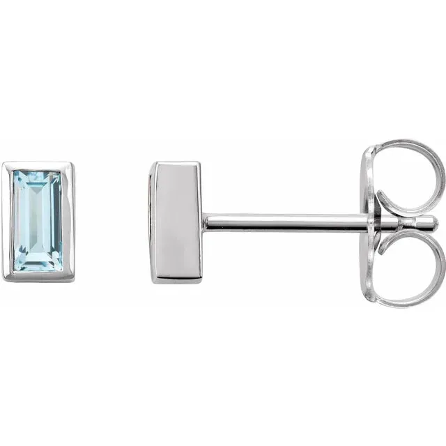 14K Gold 0.28 CTW Sky Blue Topaz Bezel-Set Earrings