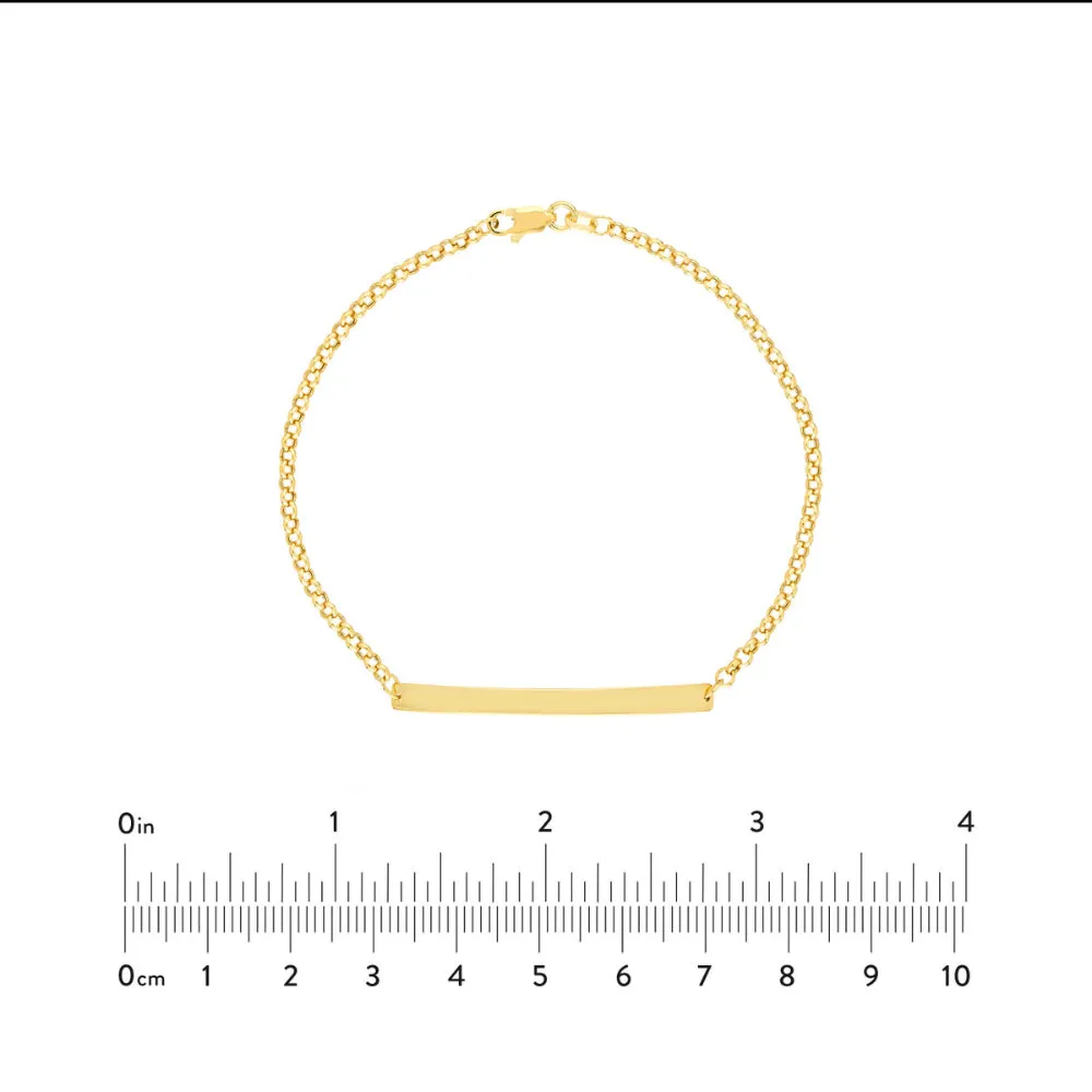 14k Gold Engravable ID Bracelet