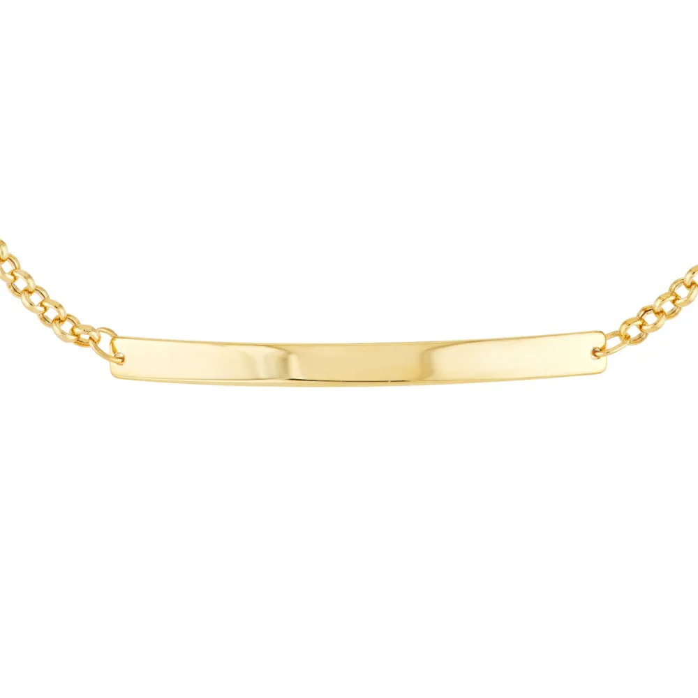 14k Gold Engravable ID Bracelet