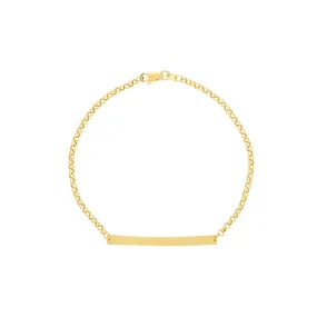 14k Gold Engravable ID Bracelet