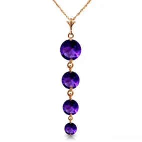 14K Solid Rose Gold Purple Amethyst Class Deluxe Necklace