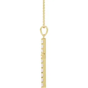 14K Yellow 1 CTW Natural Diamond Cross 18" Necklace