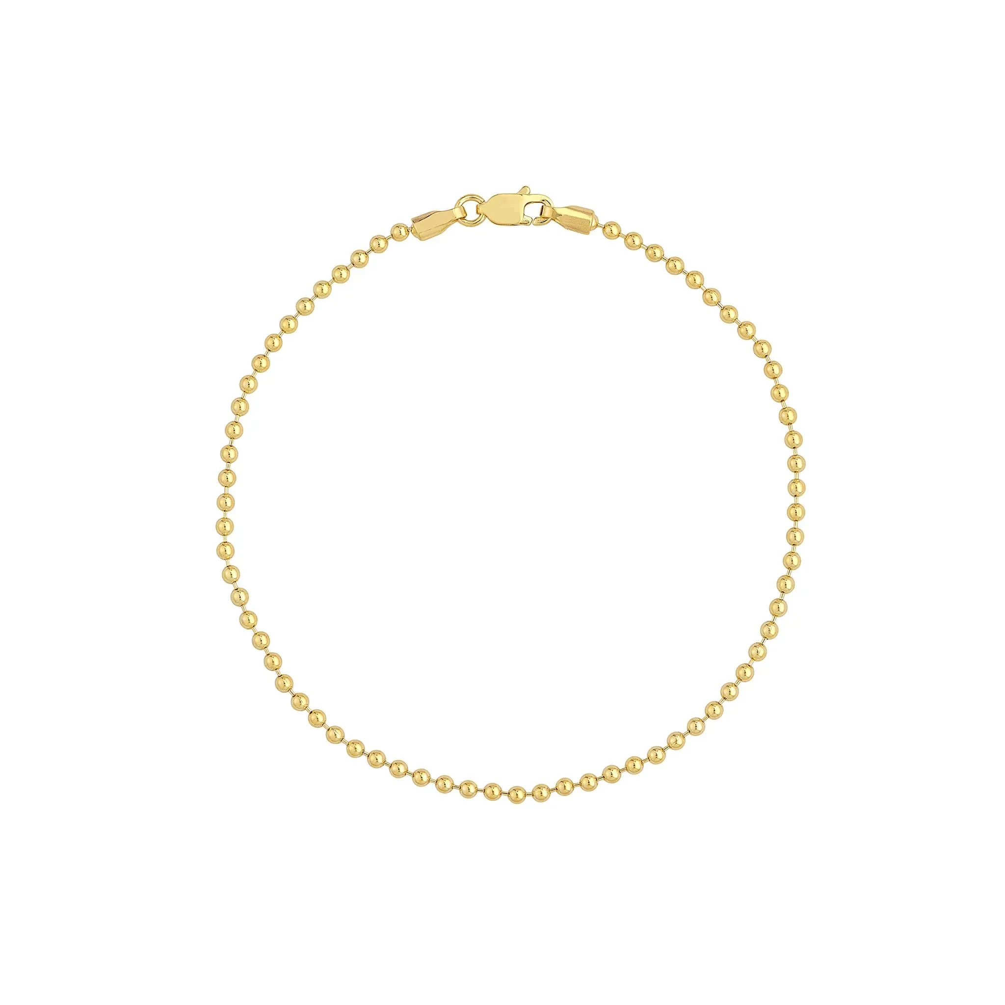 14K Yellow Gold 7.5" Solid Bead Bracelet