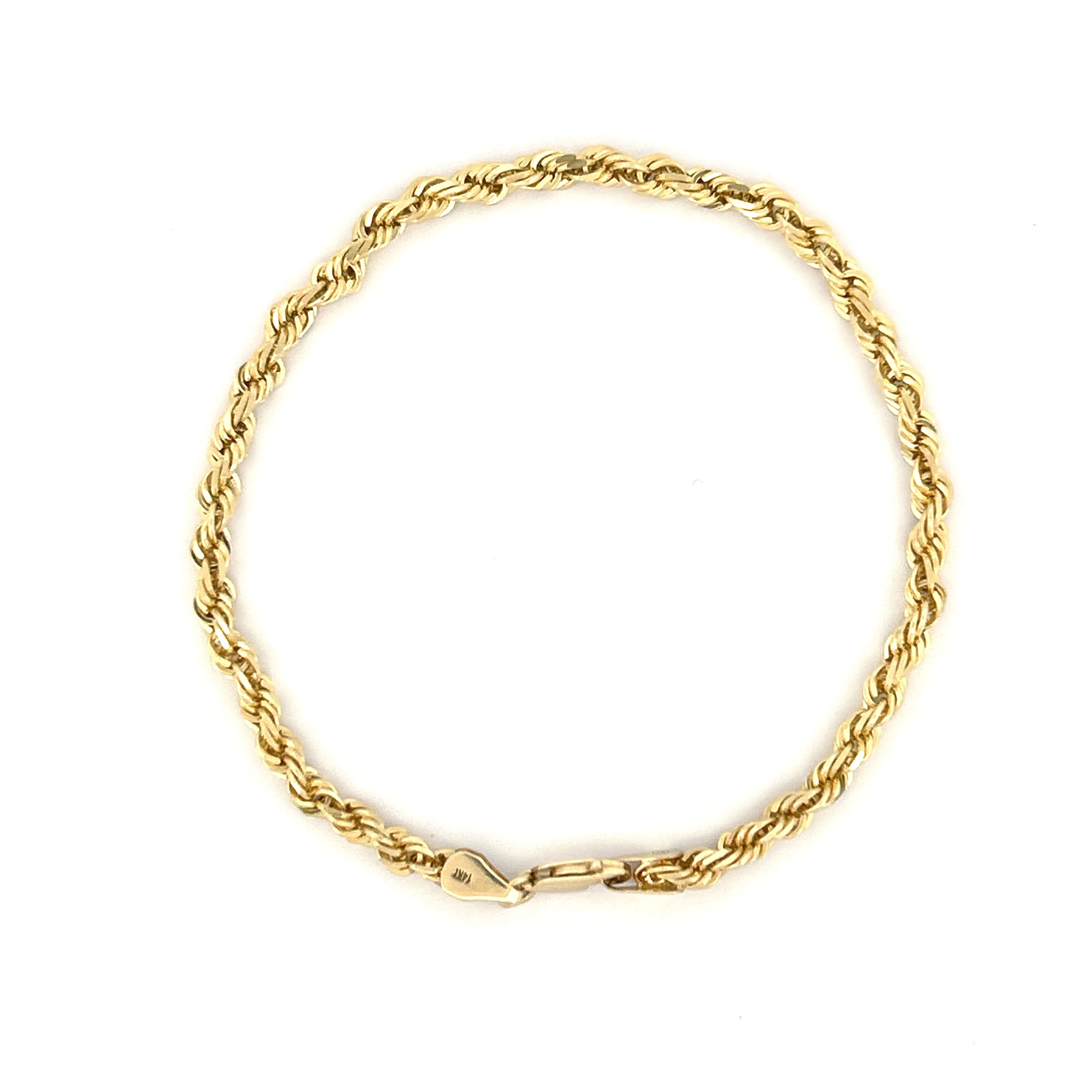 14K Yellow Gold Rope Chain Bracelet