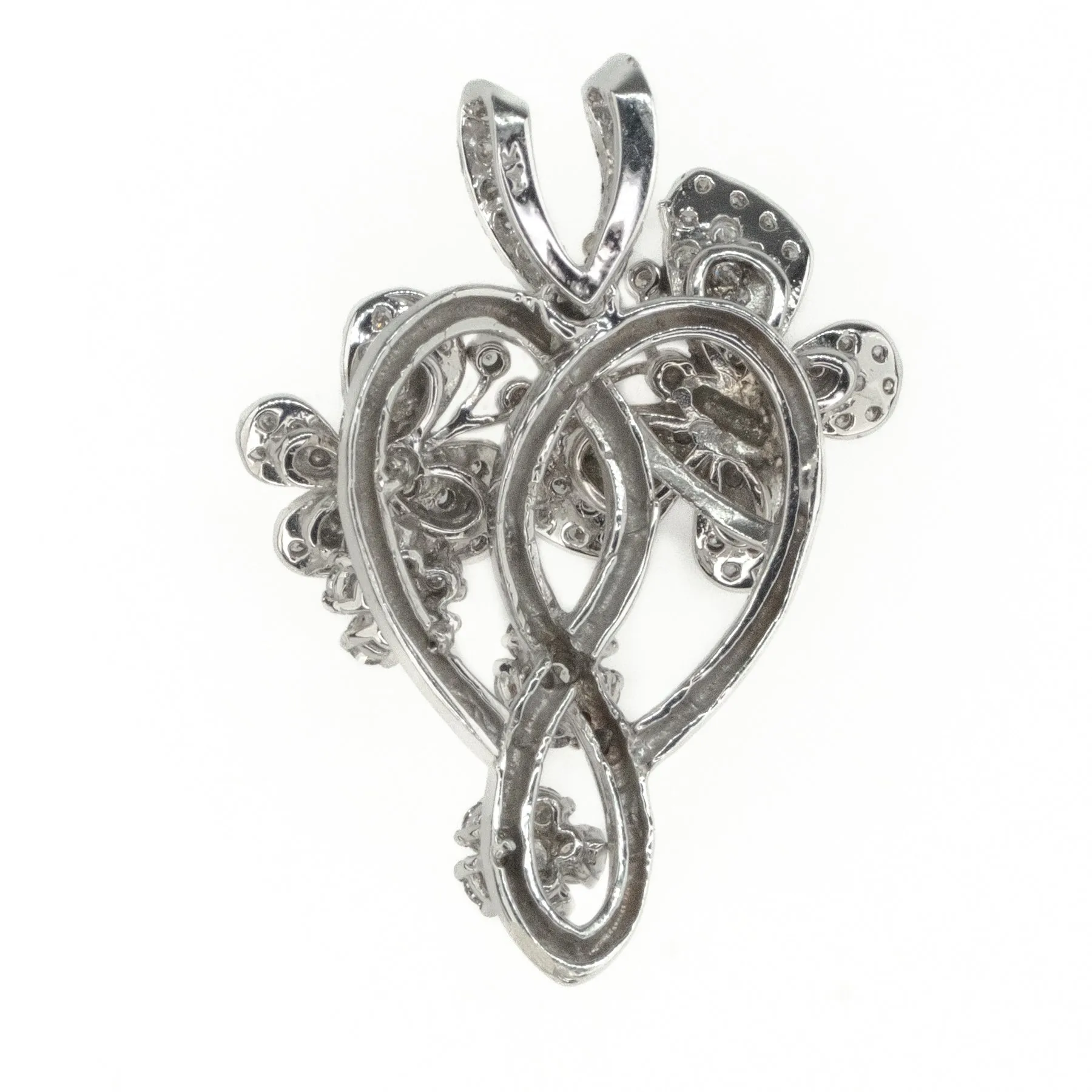 1.72ctw Multi Diamond Butterfly Pendant in 14K White Gold