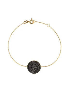 18K Gold Black Sun Zircon Bracelet