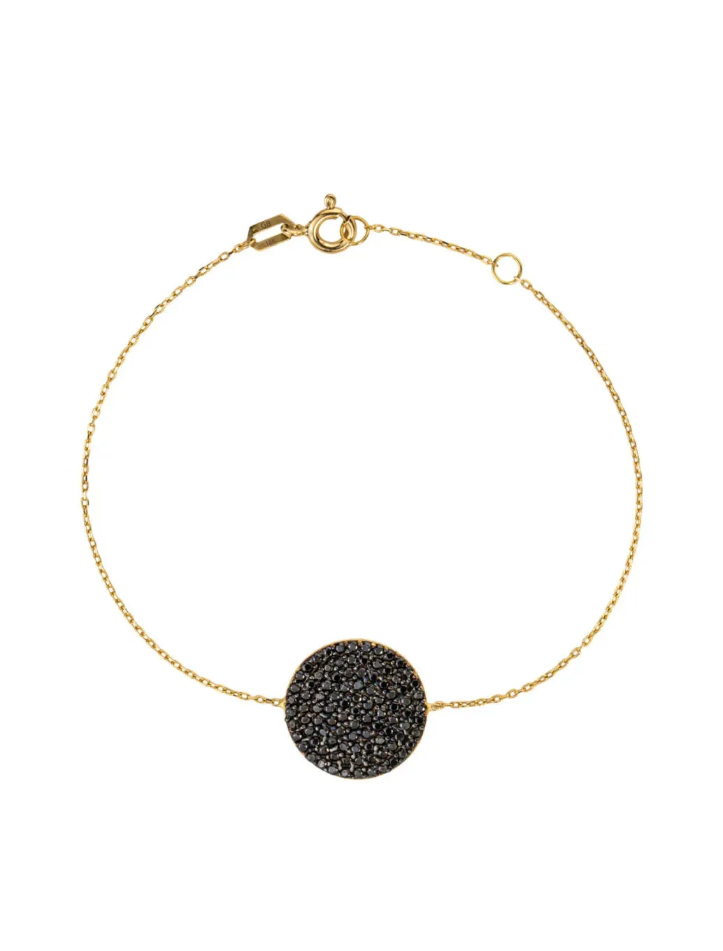 18K Gold Black Sun Zircon Bracelet