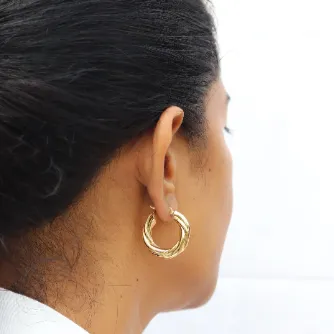 18K Gold-Filled Twisted Hoop Earrings