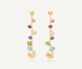 18K Yellow Gold Mixed Gemstone Duster Earrings