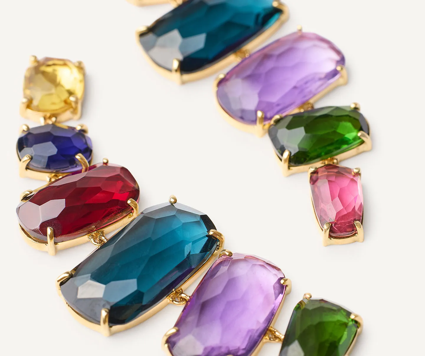 18K Yellow Gold Statement Gemstone Earrings