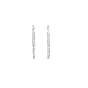 18KW Diamond Hoop Earrings