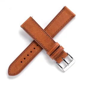 18mm 20mm 22mm Quick Release Italian Pueblo Leather Watch Strap - Cognac Brown