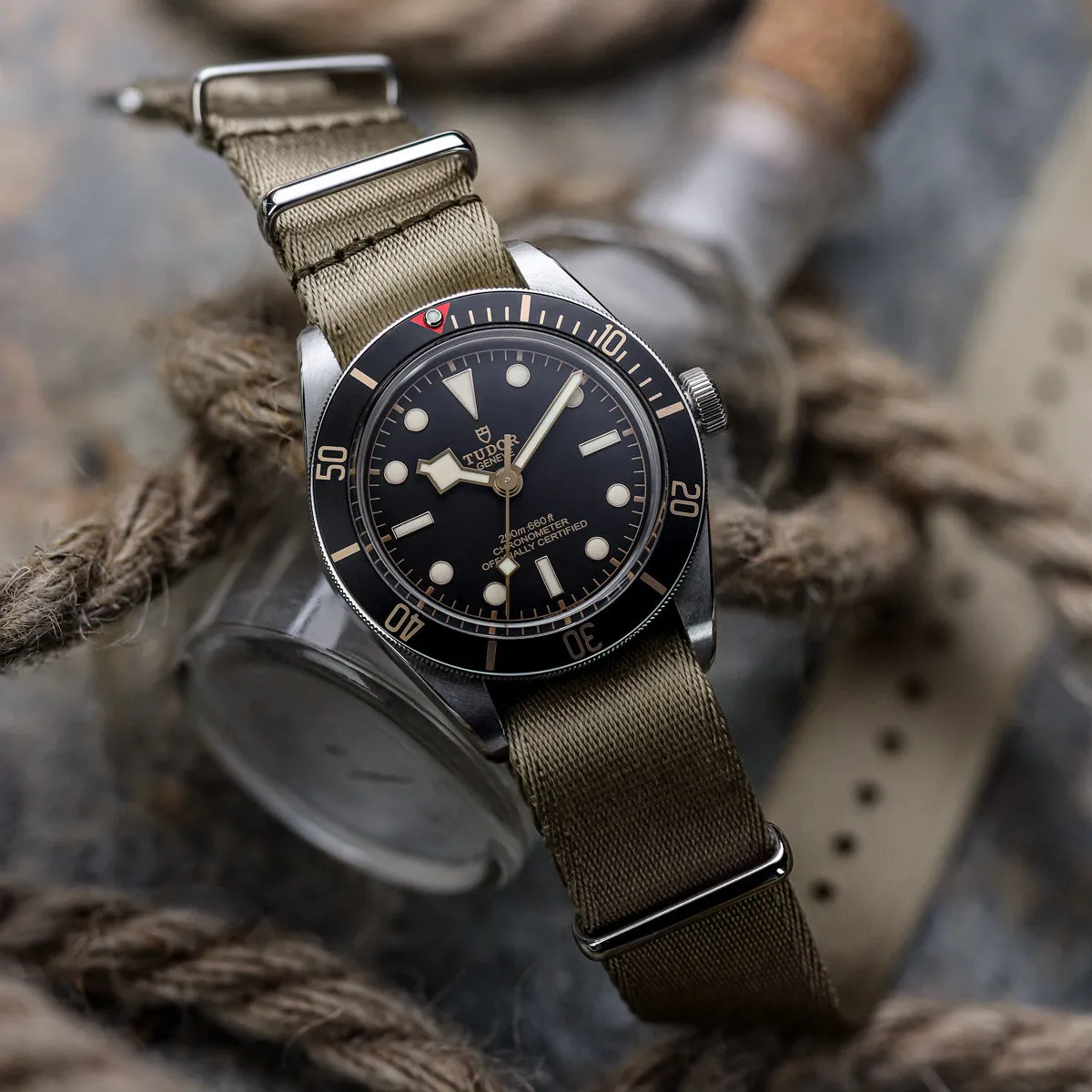 1973 British Military Watch Strap: ARMOURED - Black, Polished