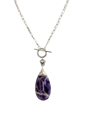 2 Way Amethyst Silver Necklace