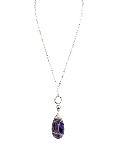 2 Way Amethyst Silver Necklace