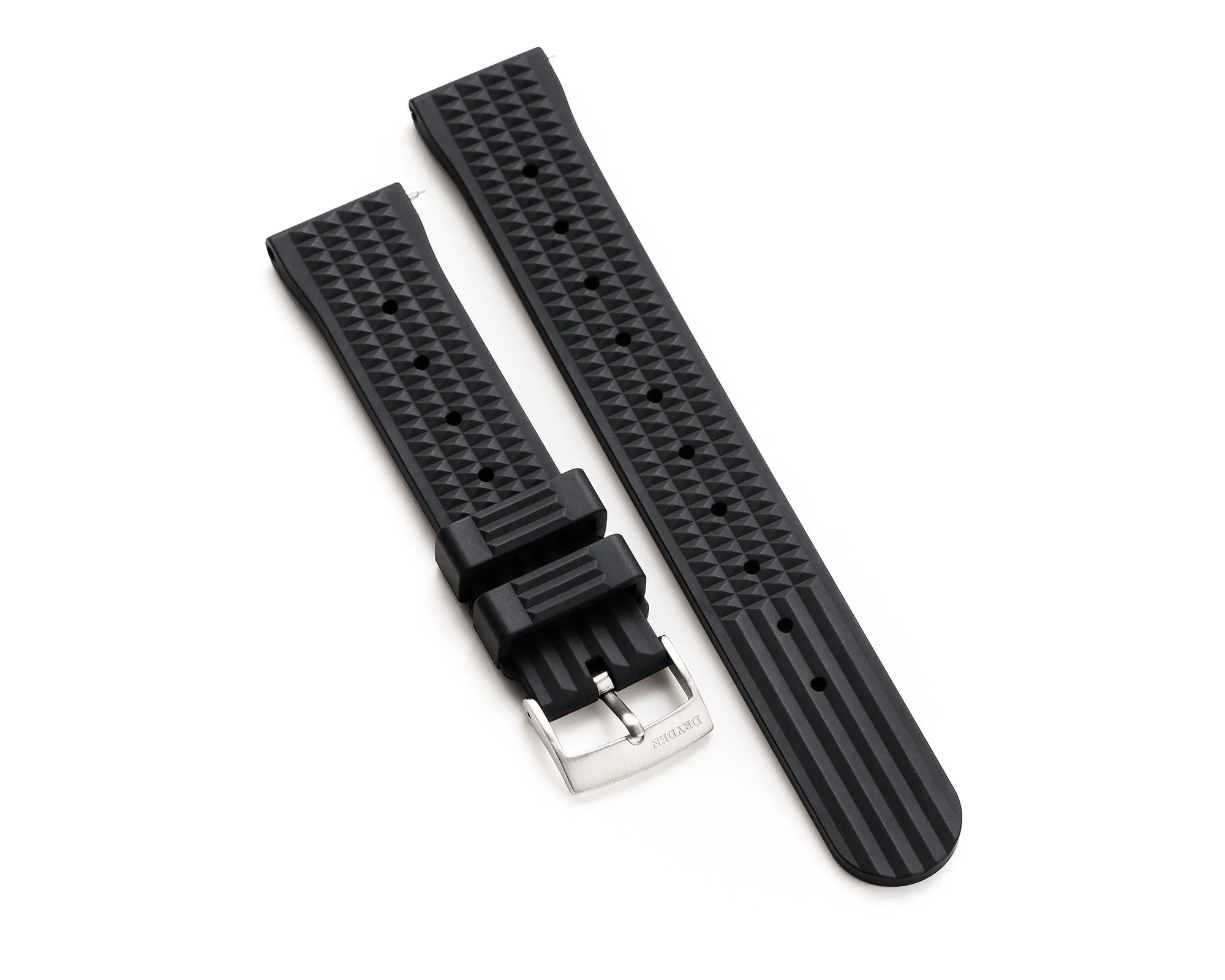 20mm 22mm Quick Release Waffle Style FKM Rubber Watch Strap