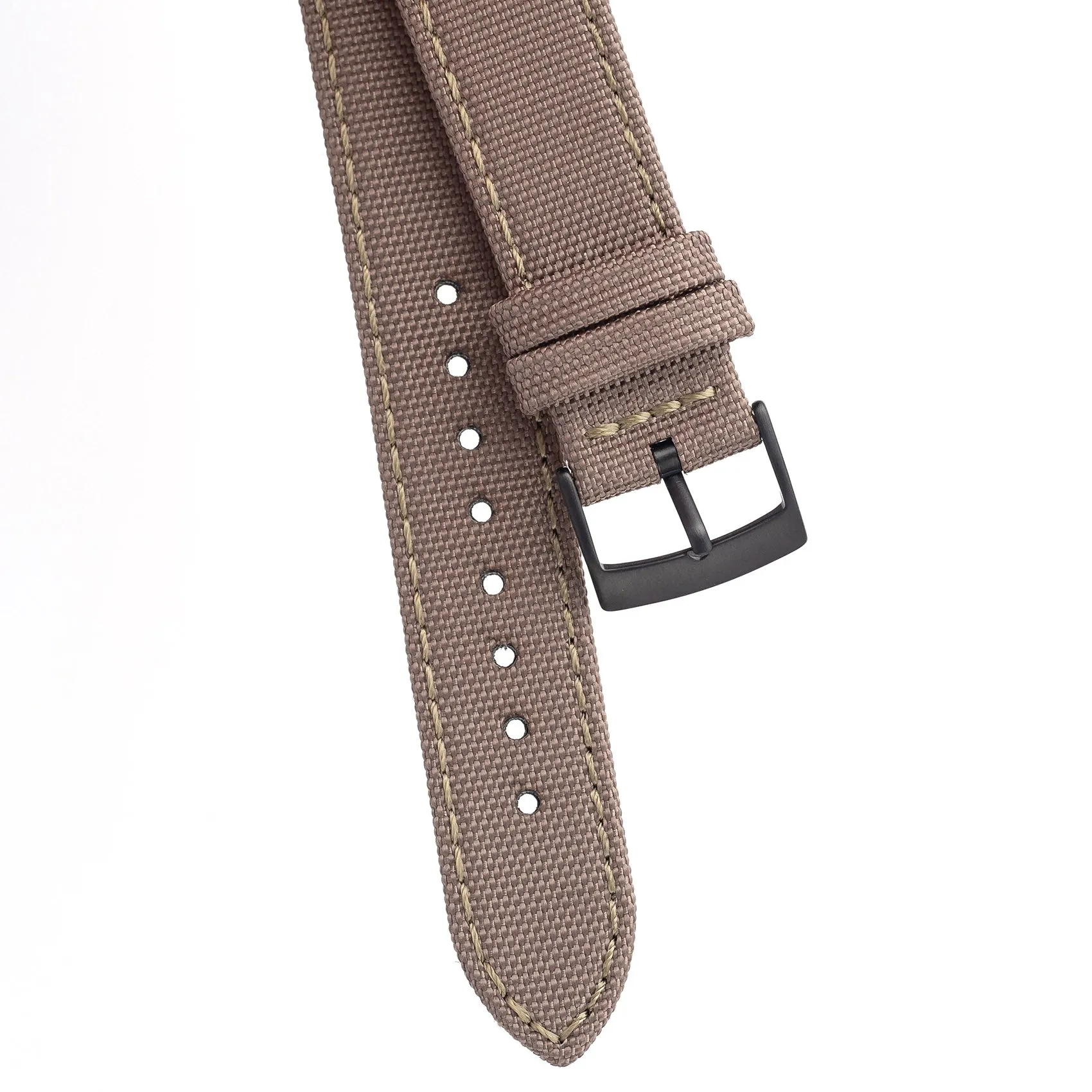 20mm Quick Release Sailcloth Canvas / Leather Watch Band - Gray