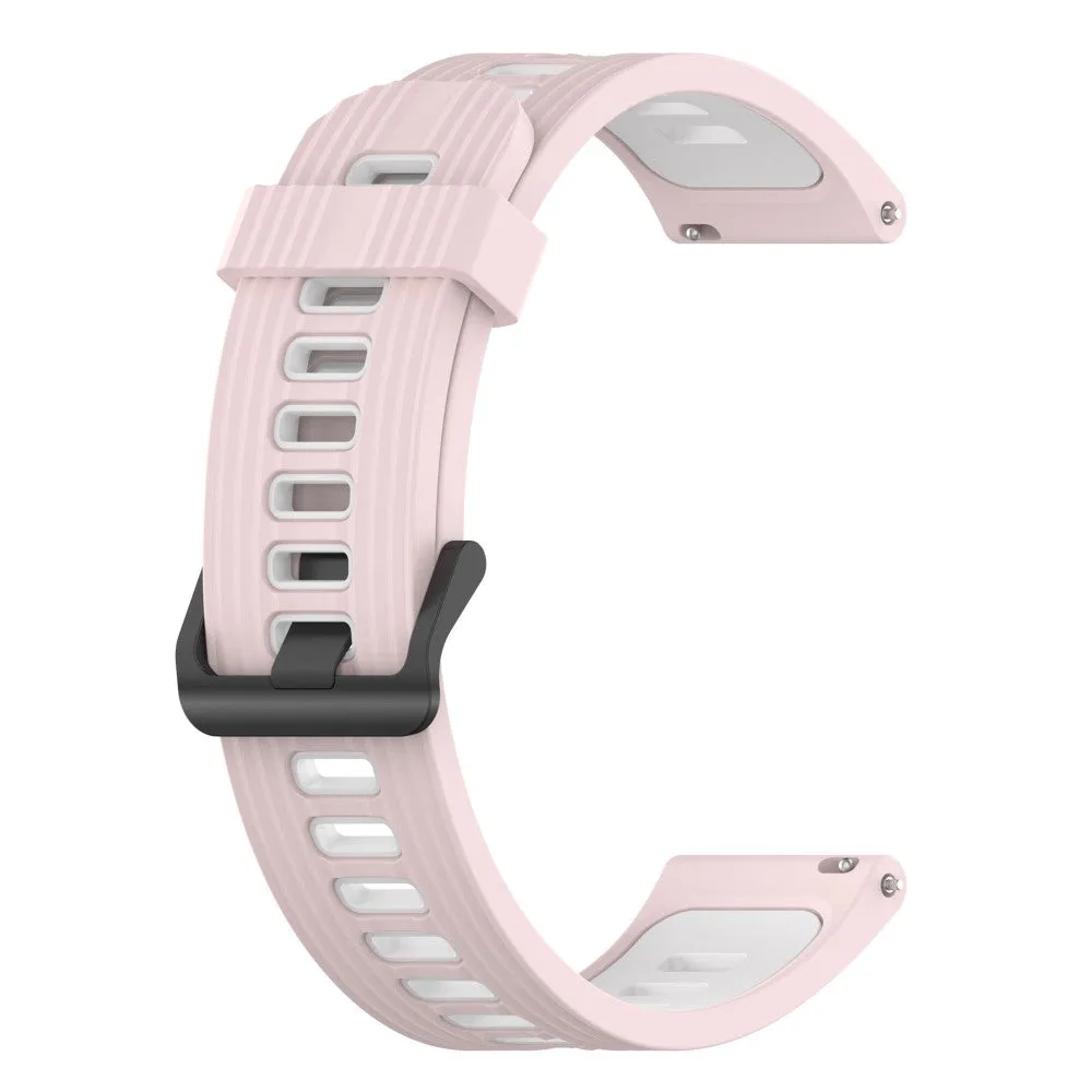 20mm Universal bi-color silicone watch strap - Light Pink / White