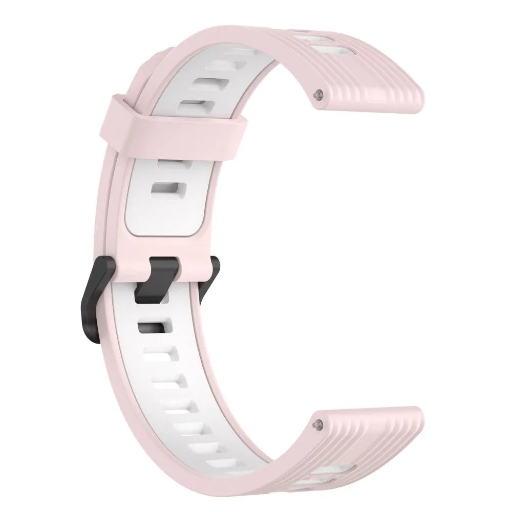 20mm Universal bi-color silicone watch strap - Light Pink / White