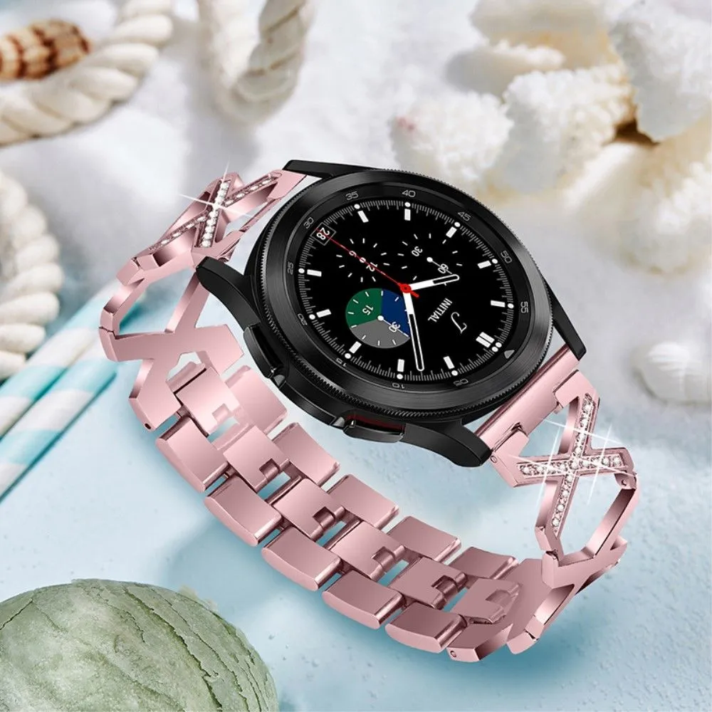 22mm X design stainless steel watch strap for Samsung Galaxy Watch - Rose Pink