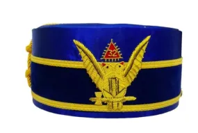 2nd Degree Scottish Rite Wings UP Blue Cap Bullion Hand Embroidery