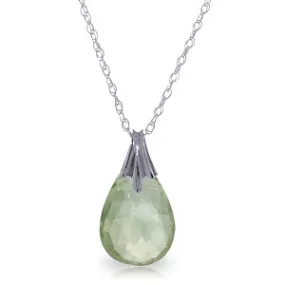 3 Carat 14K Solid White Gold Hunger For You Green Amethyst Necklace