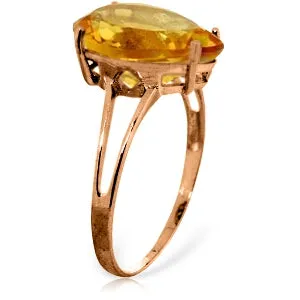 5 Carat 14K Solid Rose Gold Sensuality Citrine Ring