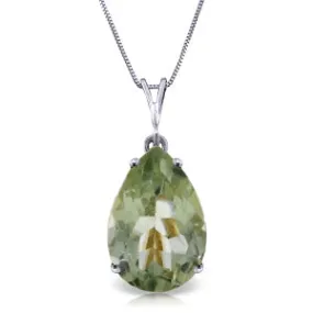 5 Carat 14K Solid White Gold Necklace Natural Green Amethyst