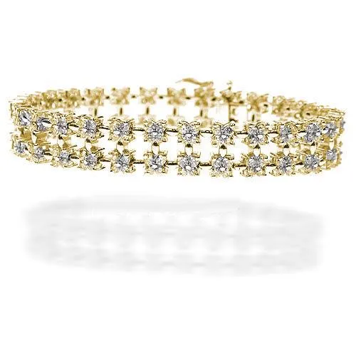 8.00-8.00 CT Round Cut Diamonds - Diamond Bracelet