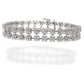 8.00-8.00 CT Round Cut Diamonds - Diamond Bracelet