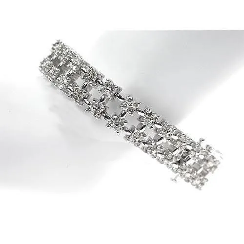 8.00-8.00 CT Round Cut Diamonds - Diamond Bracelet