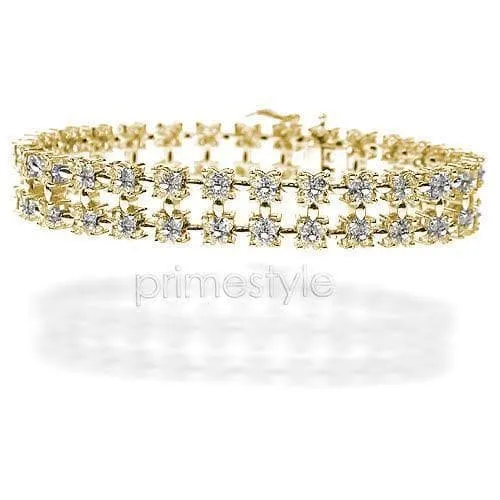 8.00-8.00 CT Round Cut Diamonds - Diamond Bracelet