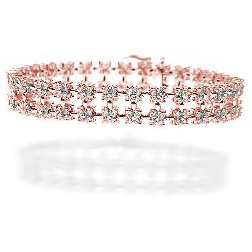 8.00-8.00 CT Round Cut Diamonds - Diamond Bracelet