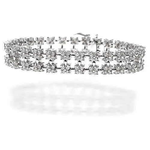 8.00-8.00 CT Round Cut Diamonds - Diamond Bracelet