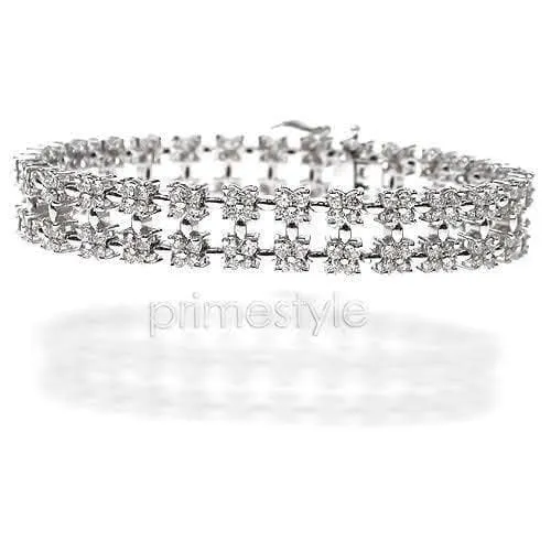 8.00-8.00 CT Round Cut Diamonds - Diamond Bracelet