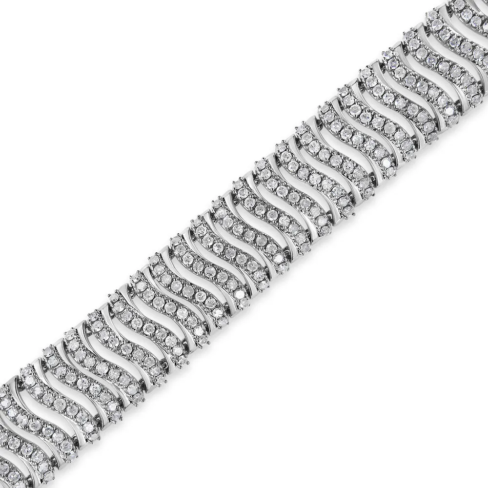 .925 Sterling Silver 5.00 Cttw Round-Cut Diamond "S" Link Bracelet