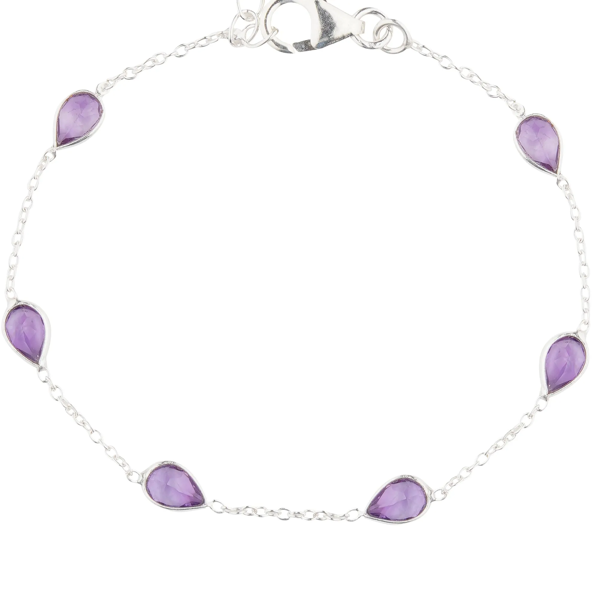 925 Sterling Silver Bracelet - Amethyst Stone