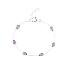 925 Sterling Silver Bracelet - Amethyst Stone