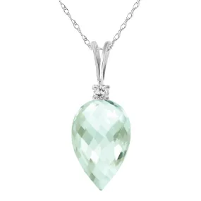 9.55 Carat 14K Solid White Gold Exaggeration Is Good Green Amethyst Necklace