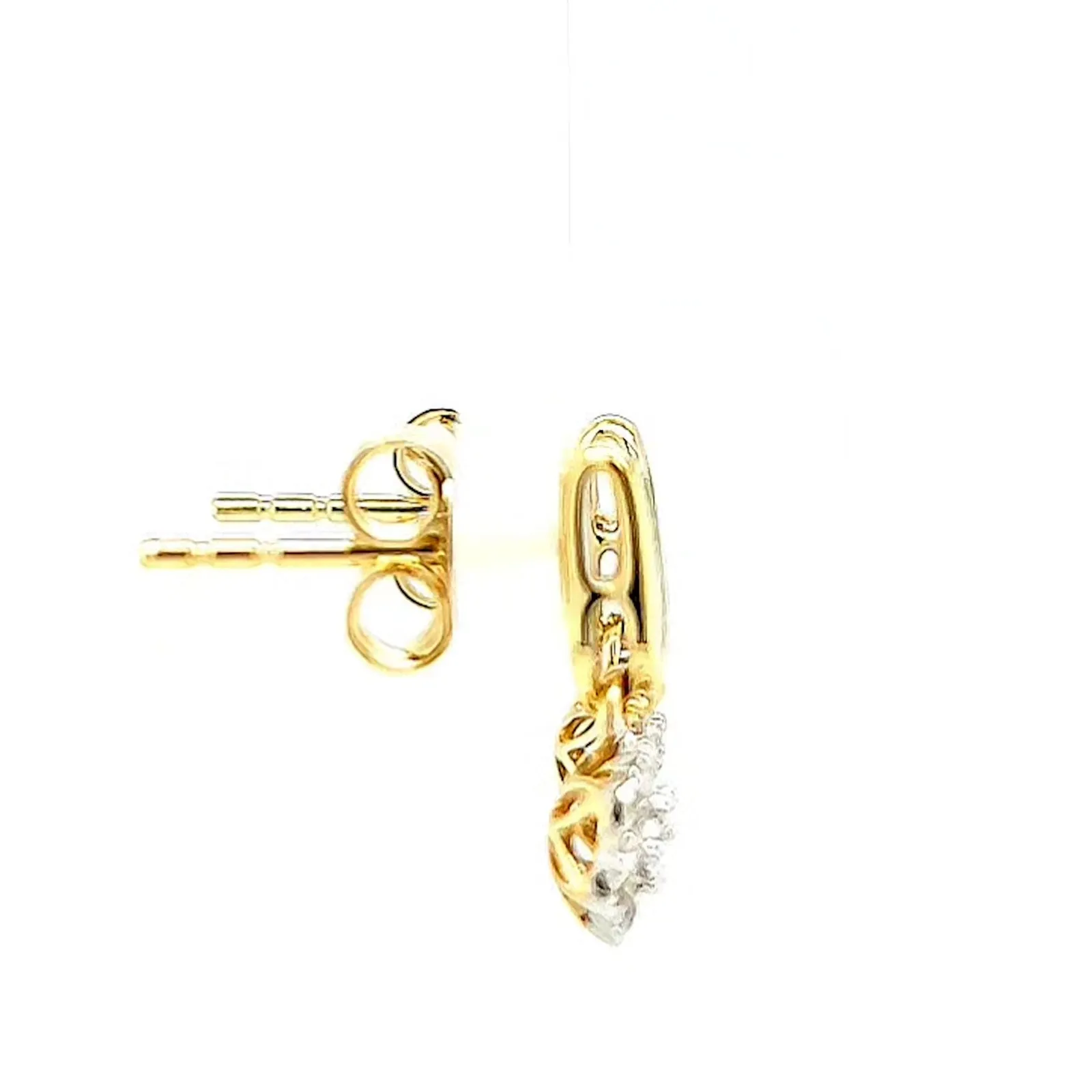 9ct Yellow Gold Round Brilliant Cut with 0.10 CARAT tw of Diamonds Drop Earrings