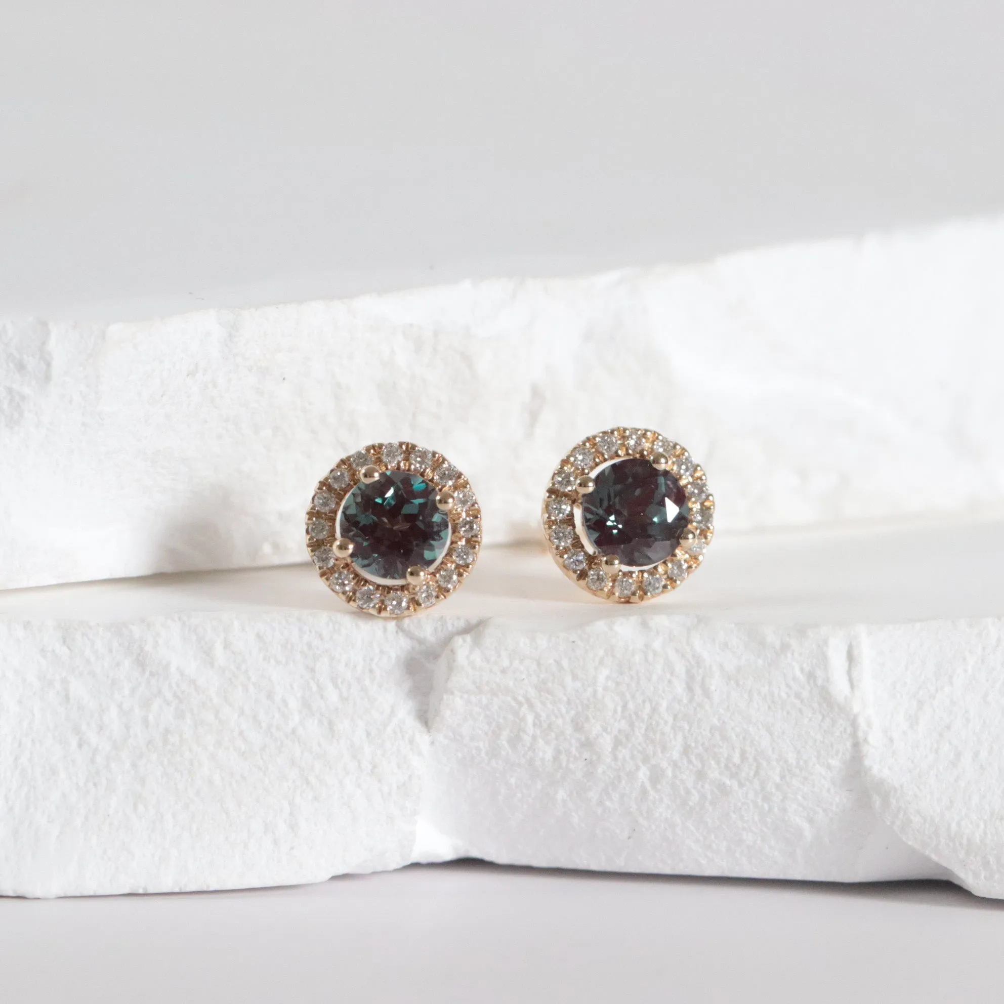 Alexandrite   Diamond Studs