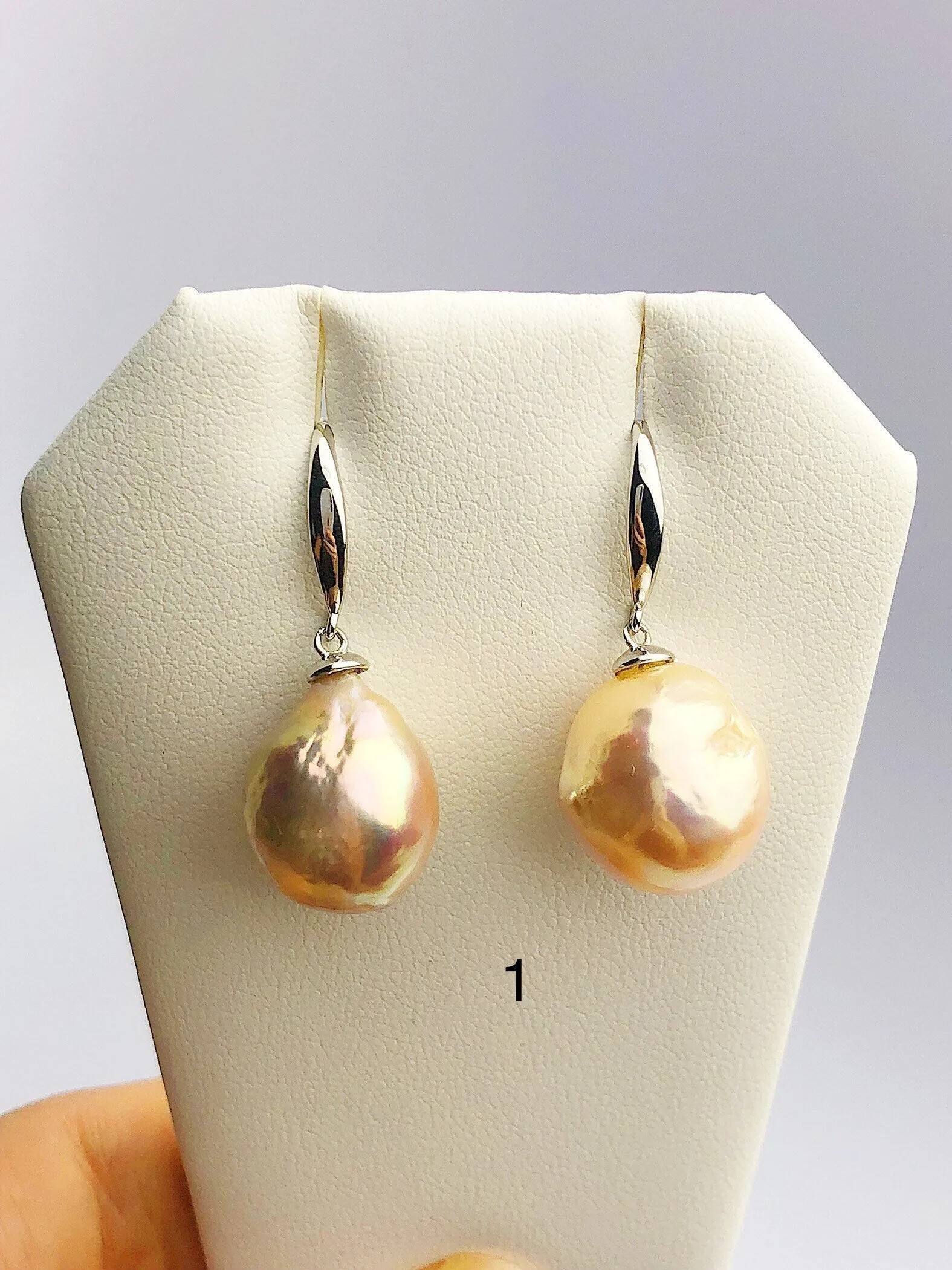 All Natural Edison Freshwater Baroque Pearl Drop Earrings on 925 Sterling Silver (473 No. 1-3)